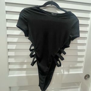 SHEIN Black Cut Out Bodysuit